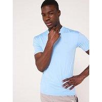 Okami Mens Brockton Poly Panelled T-Shirt - Baby Blue