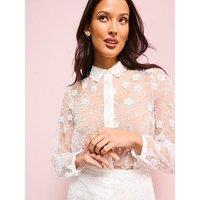 V By Very Embellished Shirt Co-Ord - Cream