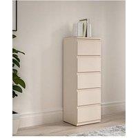 Very Home Lisson Narrow Chest Of 5 Drawers - Oatmeal - Fsc Certified