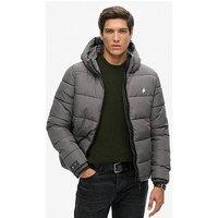 Superdry Hooded Sports Padded Jacket- Grey