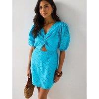 V By Very Broderie Twist Front Mini