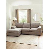Very Home Salerno Standard Back Left Hand 3 Seater Fabric Chaise Sofa - Taupe - Fsc Certified