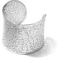 The Love Collection Silver Plated Wide Cuff Open Bangle