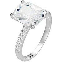 The Love Silver Collection Sterling Silver 11X9Mm Cubic Zirconia Solitaire Ring