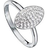 The Love Silver Collection Sterling Silver Crystal Oval Ring