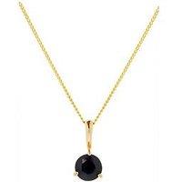 The Love Collection Gold Plated Sterling Silver 5Mm Black Sapphire Round Pendant