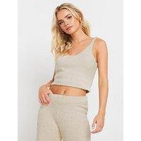 Pixiegirl Petite Chenille Crop Top - Natural