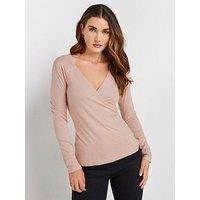 Long Tall Sally Tall Fine Gauge Wrap Top - Pink
