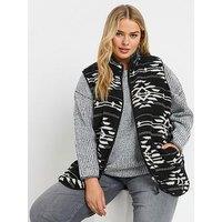 Yours Curve Borg Gilet - Black