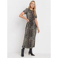 Pixiegirl Tall Animal Tie Front Midi Dress