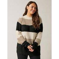 Evans Colourblock Jumper - Natural