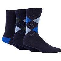 Glenmuir Glen Muir 3Pk Classic Argyle Crew Socks - Multi