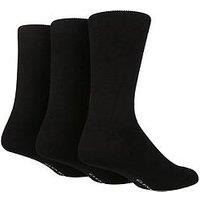 Glenmuir Glen Muir 3Pk Classic Plain Bamboo Crew Socks - Black