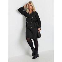 Yours Curve Long Sleeve Blazer Dress - Black