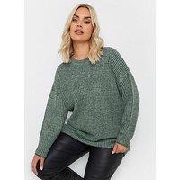 Yours Curve Drop Shoulder Twist Jumper - Blue