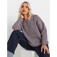 Yours Curve Drop Shoulder Twist Jumper - Pink