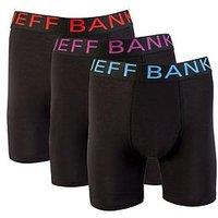 Jeff Banks 3 Pack Bamboo Boxers - Black