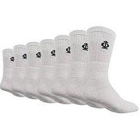 Jeff Banks 7 Pack Athletic Crew Socks - White