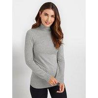 Long Tall Sally Roll Neck Fine Gauge Jumper - Grey