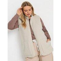 Yours Curve Borg Gilet - Ivory