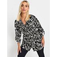 Yours Curve Pintuck Blouse - Black
