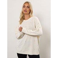 Yours Curve Embellished Front Jumper - Pink