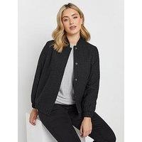 M&Co Boucle Bomber Jacket - Black