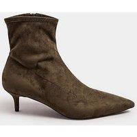 Long Tall Sally Pointed Toe Kitten Heel Boot - Brown