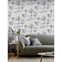 Arthouse Safari Lagoon Grey Wallpaper