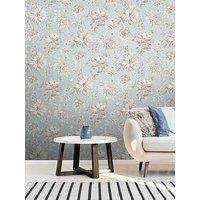 Fine Decor Crown Lucia Floral Blue Wallpaper