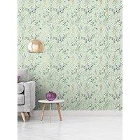 Fine Decor Crown Mariko Floral Mint / Plum Wallpaper