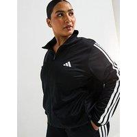 Adidas Sportswear Womens Plus Size Tricot 3-Stripes Track Jacket - Black