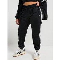 Adidas Sportswear Womens Plus Size Tricot 3-Stripes Tracksuit Bottoms - Black