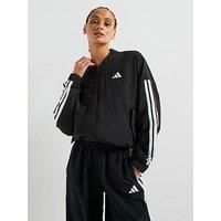 Adidas Sportswear Women'S Essentials 3-Stripes Woven Bomber Jacket - Black/White