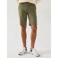 Lacoste Slim Fit Stretch Cotton Bermuda Chino Shorts - Khaki