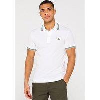 Lacoste L.12.12 Tipped & Pique Polo Shirt - White
