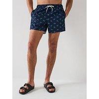 Lacoste Croc Print Swim Shorts - Navy
