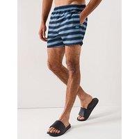Lacoste Short Stripe Print Swim Trunks - Multi