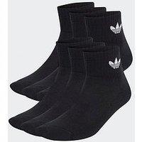 Adidas Originals Womens Mid Ankle Socks 6 Pairs - Black
