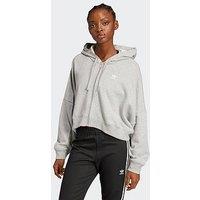 Adidas Originals Womens Essentials Full-Zip French Terry Hoodie - Grey