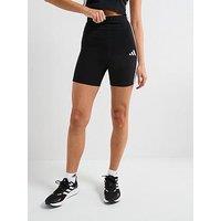 Adidas Sportswear Women'S Essentials 3-Stripes High Waisted Shorts - Black/White