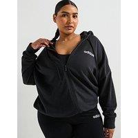 Adidas Sportswear Womens Essentials Linear Full-Zip French Terry Hoodie - Black