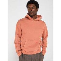 Lacoste Loose Fit Washed Hoodie - Brown