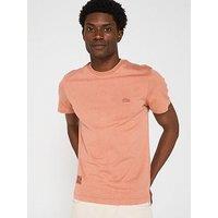 Lacoste Regular Fit Washed Heavy Jersey T-Shirt - Brown