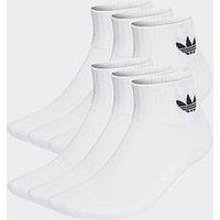 Adidas Originals Womens Mid Ankle Socks 6 Pairs - White