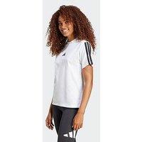 Adidas Sportswear Womens Essentials 3-Stripes Cotton T-Shirt - White
