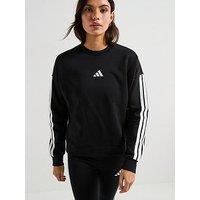 Adidas Sportswear Women'S Essentials 3-Stripes Fleece Sweatshirt - Black