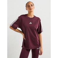 Adidas Sportswear Women'S Essentials 3-Stripes Boyfriend T-Shirt - Red