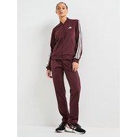 Adidas Sportswear Womens Essentials 3-Stripes Track Suit - Red