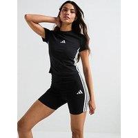 Adidas Sportswear Women'S Essentials 3-Stripes Slim Baby T-Shirt - Black/White